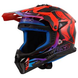 Casco Motocross LS2 MX708 FAST II Wash Rosso Lucido