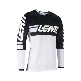 Maglia motocross LEATT Moto 4.5 X-Flow nero bianco rete elasticizzata