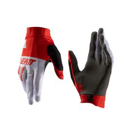 LEATT 1.0 GripR MTB Gloves Red/White MicronGrip Palm Touchscreen Compatible