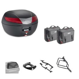 GIVI V40 Top Case Kit X-LINE Black Red 40/33L for SUZUKI DL V STROM