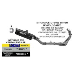 Échappement complet ARROW Indy Race EVO approuvé aluminium noir pour Yamaha MT-09/MT-09 SP