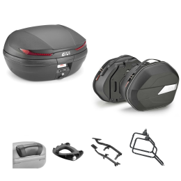 GIVI ARENA top case sacoche WL900B noir rouge 45/25L pour SUZUKI DL V STROM