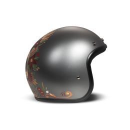 Jet Helm Cafe Racer DMD RETRO Skull Grau Matt