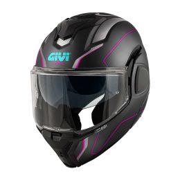 GIVI X36 Fiber Pulse Wendbarer Modularer Helm schwarz silber Fuchsia