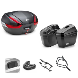 GIVI V47 Top Case Kit E22 Black/Red 47/22L for SUZUKI DL V STROM