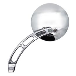 FAR reversible chrome handlebar mirror with mounting kit for Yamaha