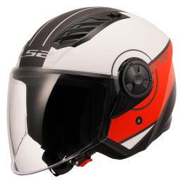 Casque Jet LS2 OF616 AIRFLOW II Cover Blanc Mat Rouge