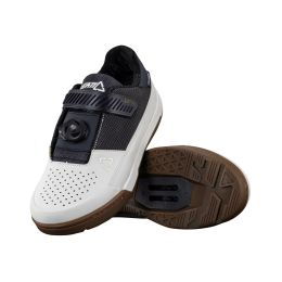 Scarpe MTB LEATT ProClip 5.0 bianco con Dyneema, pelle PU e suola RideGrip