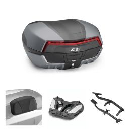 Kit bauletto GIVI MAXIA 5 grafite rosso 58L per YAMAHA TRACER 7 GT