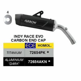 ARROW Slip-On Auspuff genehmigt Indy Race EVO schwarz Alu Voge Valico 900DSX E5+