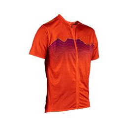 LEATT Trail 3.0 Maillot Moisturecool VTT Rouge Brillant Ajusté à Long Zip