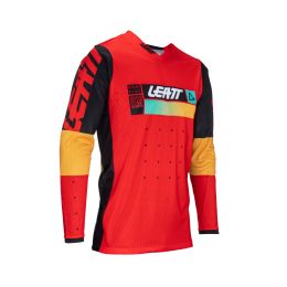 Maglia motocross LEATT Moto 4.5 Lite rosso giallo nero rete elasticizzata