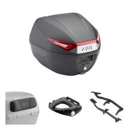 Kit bauletto GIVI C30 nero rosso 30L per TRIUMPH SPEED TWIN ABS