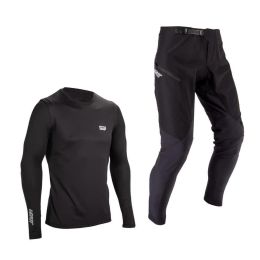 LEATT 1.0 Kinder MTB-Anzug Schwarz Mesh und aerodynamische Hose