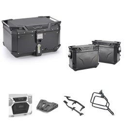 GIVI EVO SMART Top Case Luggage Kit Black Aluminum 58/37L for KTM