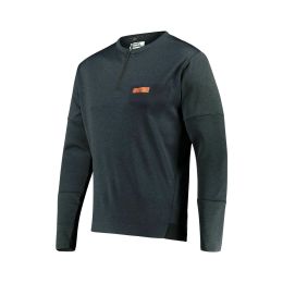 Maglia MTB LEATT Trail 4.0 maniche lunghe nero tessuto WarmYarn aderente