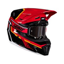 Casco motocross LEATT Moto 7.5 rosso nero arancio con maschera 4.5