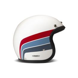 Jet Helm Cafe Racer DMD RETRO Artemis Weiß Rot Blau