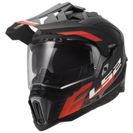 Henduro helm dual road LS2 MX701 EXPLORER HEXA schwarz rot grau