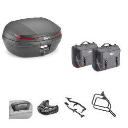 Kit GIVI bauletto ARENA borsa X-LINE nero rosso 45/33L per SUZUKI DL V STROM