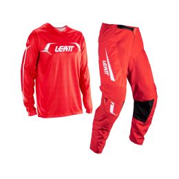 Completo moto LEATT Moto 3.5 Ride rosso nero maglia e pantaloni