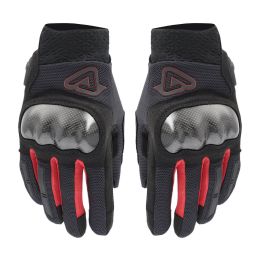 ACERBIS CE RAMSEY MY VENTED PRO Winter Motorradhandschuhe Genehmigt Schwarz Rot