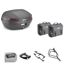 Kit GIVI bauletto ARENA borsa X-LINE nero rosso 45/33L per BMW R GS ADVENTURE