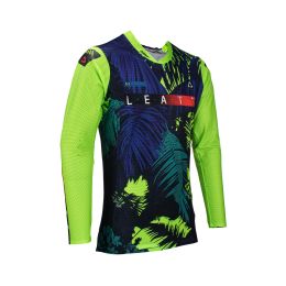 Maglia motocross LEATT Moto 5.5 UltraWeld Jungle verde blu rete elasticizzata