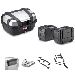 Kit GIVI bauletto valigia TREKKER alluminio grigio/nero 52/46L per KTM