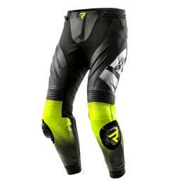 REBELHORN INFERNO Herren Leder Motorradhose schwarz/fluoreszierend gelb