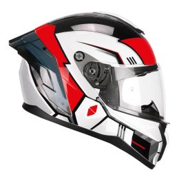 Casco Integrale CGM 330S RIOT Space Bianco Nero Rosso Lucido