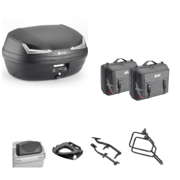 Kit GIVI bauletto SIMPLY IV TECH borsa X-LINE nero fumè 45/33L per SUZUKI DL V STROM