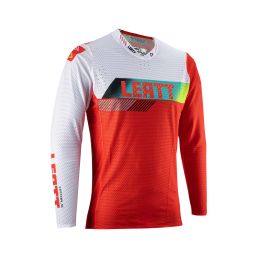 Maglia motocross LEATT Moto 5.5 UltraWeld rosso bianco rete elasticizzata