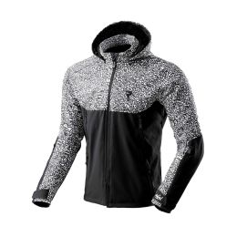 REBELHORN SLASH SPIDER Men's Motorcycle Jacket Black/White Softshell