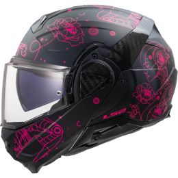 Casque Modulaire Reversible LS2 FF910 ADVANT II Sophia Noir Mat Rose