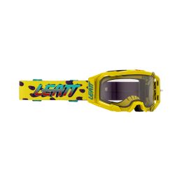 Masque cross LEATT Velocity 5.5 Cheetah jaune lentille transparente 83%
