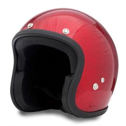 Casco Jet Cafe Race 70's Metal Flakes Rosso Fuoco