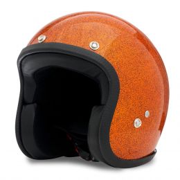 Jet Helmet Cafe Race 70's Metal Flakes Orange