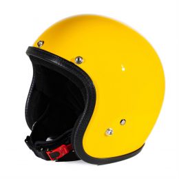 Jet Helmet Cafe Race 70's Pastello Vintage Yellow