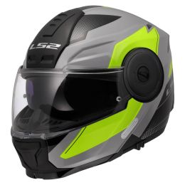 Casque Modulable LS2 FF902 SCOPE II Duria Gris Brillant Jaune Haute Visibilité