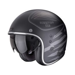 Casco jet cafe racer Scorpion EXO BELFAST EVO Dawg nero argento