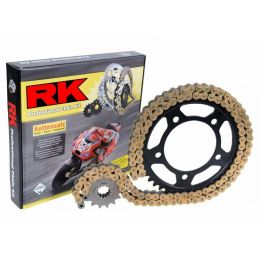 RK Übersetzungskit Kette XRE Gold 140 Glieder 428 Schwarzes Zahnrad 62 Zähne 16 Zähne