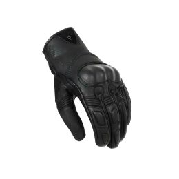 REBELHORN THUG II Schwarze Leder Motorradhandschuhe für Männer