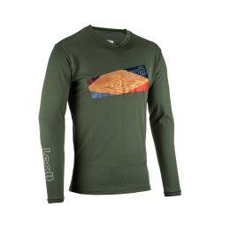 LEATT Enduro 4.0 Maillot de VTT à Manches Longues Pine Green en Tissu IceYarn