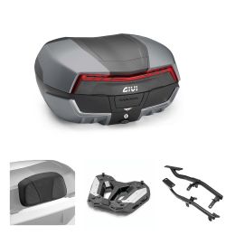 Kit bauletto GIVI MAXIA 5 grafite rosso 58L per ZONTES 703F ADVENTURE