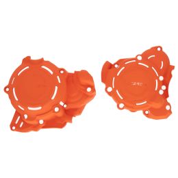 ACERBIS Protecteurs couvercle d'embrayage/d'allumage orange et kit montage KTM/Husqvarna