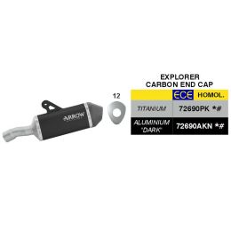 ARROW Slip-On Auspuff genehmigt Explorer schwarze Aluminium für BMW R 12 G/S