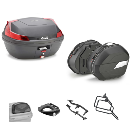 Kit GIVI bauletto BLADE borsa WL900B nero rosso 47/25L per SUZUKI DL V STROM