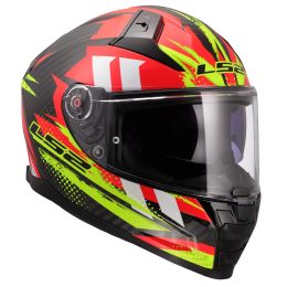 Casques Integraux LS2 FF811 VECTOR II CARBON Tantic Rouge Brillant Jaune Hi-Viz