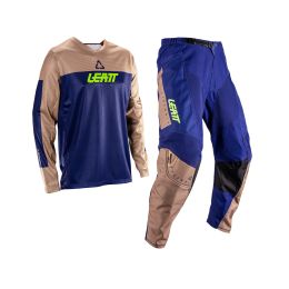 Completo moto LEATT Moto 3.5 Ride marrone blu maglia e pantaloni